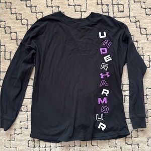 Under Armour Kids M Black and White Logo Shirt